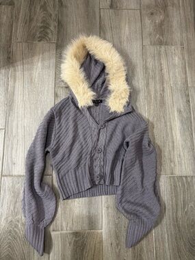 dELiA*s COZY RETREAT CABLE KNIT HOODIE